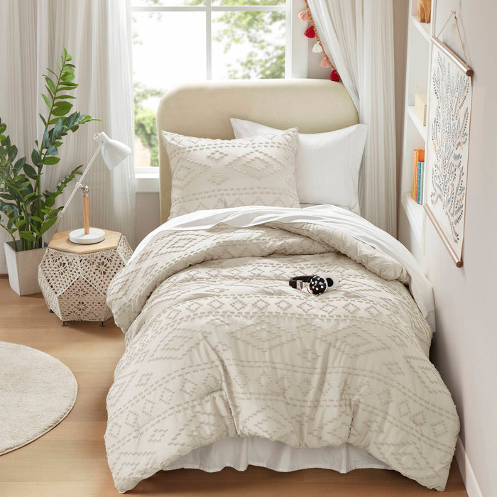 Gigi - Twin/Twin Long Comforter Mini Set - Beige - Simple Home Plus