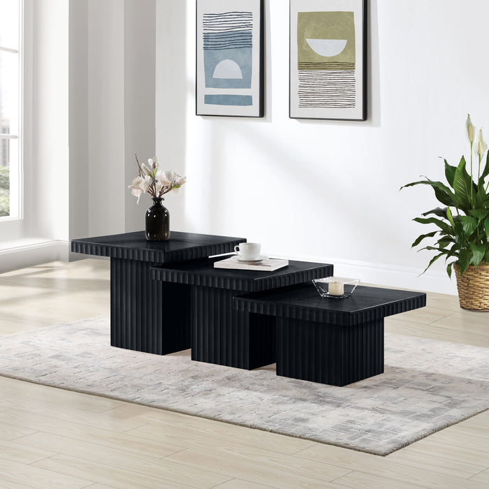 Spencer - Oak Veneer 3 Piece Coffee Tabl - Simple Home Plus