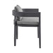 Menorca - Outdoor Patio 5-Piece Dining Table Set In Aluminum With Gray Cushions - Simple Home Plus