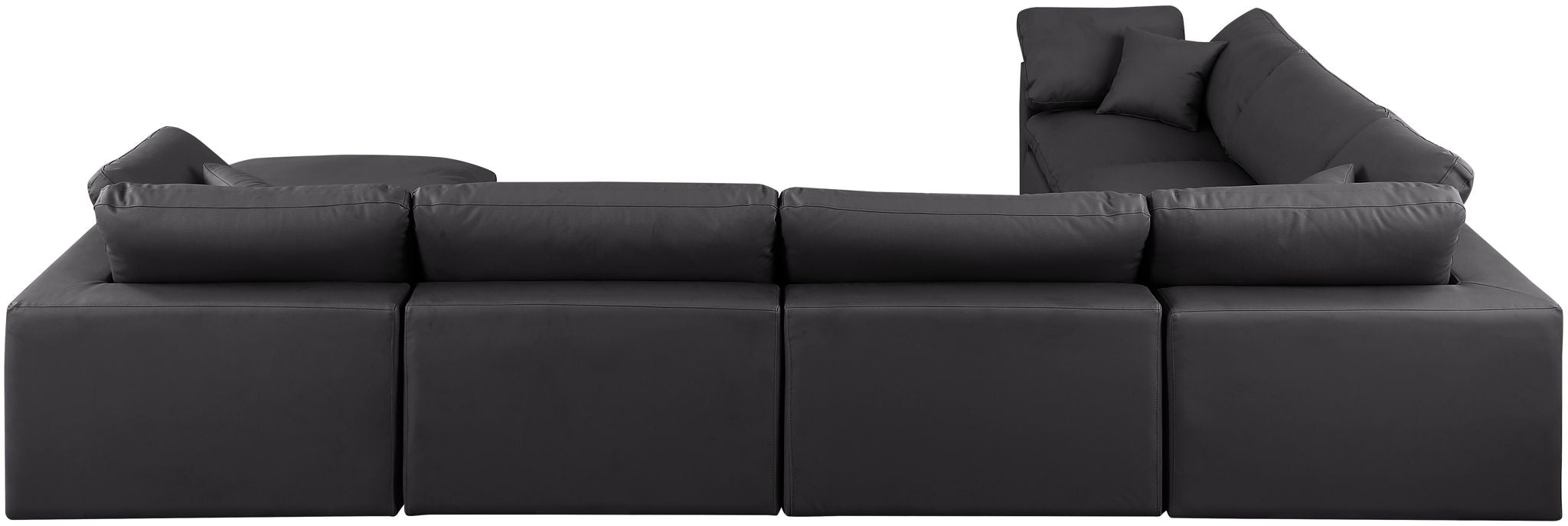 Comfy - 7 Piece Faux Leather Modular Sectional With Chaise - Simple Home Plus