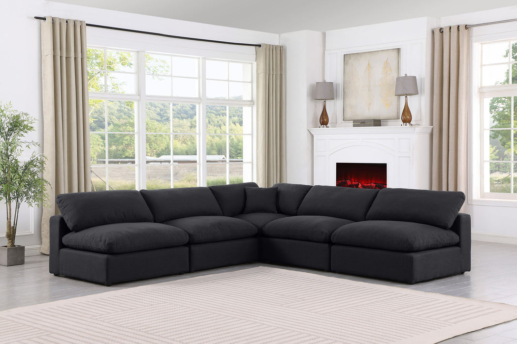 Comfy - 5 Piece Linen Modular Corner Armless Sectional - Simple Home Plus