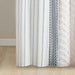 Imani - Cotton Printed Shower Curtain With Chenille - White / Navy - Simple Home Plus