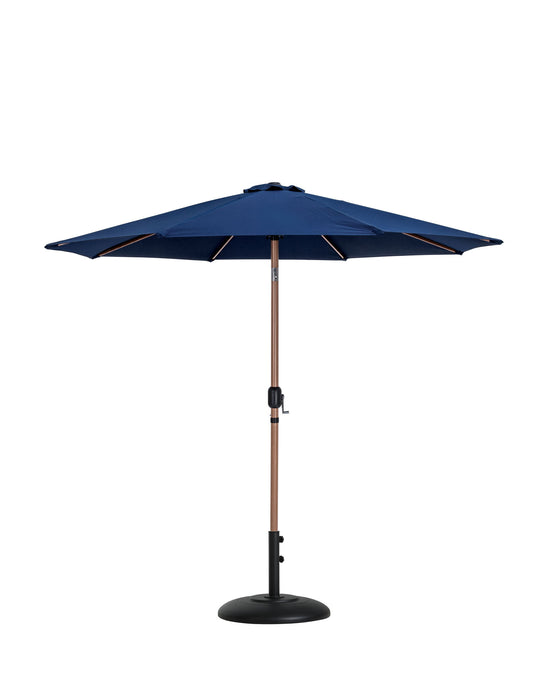 Fiji - Aluminum Patio Umbrella With Round Black And Teak Base - Simple Home Plus