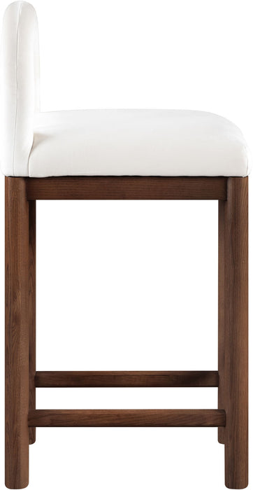 Conrad - Velvet Counter Stool With Brown Legs - Simple Home Plus