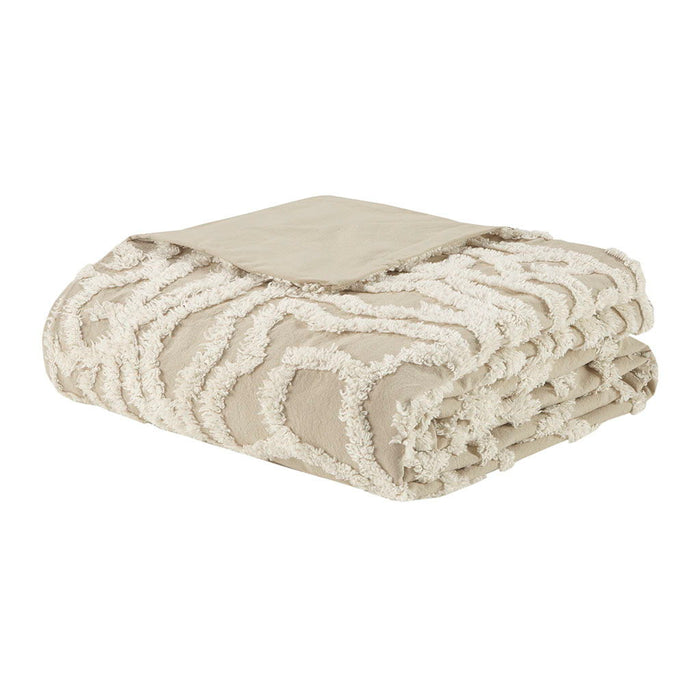 Laetitia - King 3 Piece Tufted Duvet Cover Set - Taupe - Simple Home Plus