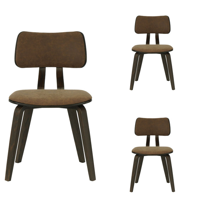 Jaguar - Curved Back Wood Dining Chair With Faux Leather Seat