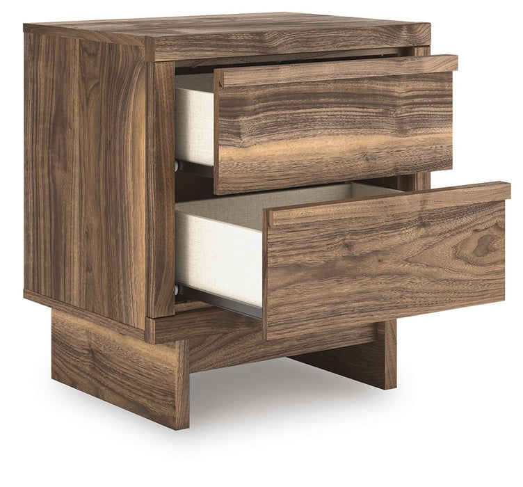 Chirason - Brown - Two Drawer Night Stand - Simple Home Plus