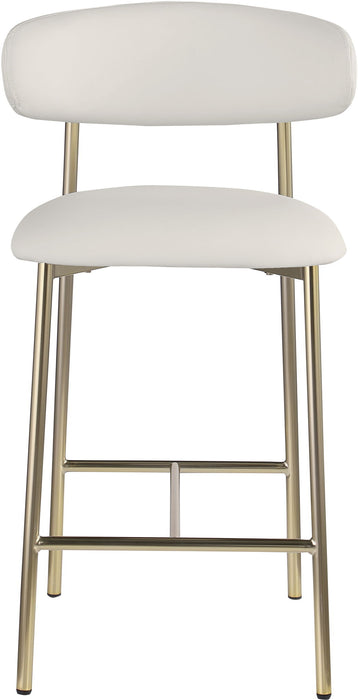 Lupita - Counter Stool With Brushed Gold Frame (Set of 2) - Simple Home Plus