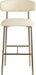 Lupita - Vegan Leather Upholstered Bar Stool (Set of 2) - Cream / Brushed Gold - Simple Home Plus