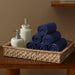 Diagonal Ribbed - 6 Piece Washcloths Set - Navy - Simple Home Plus