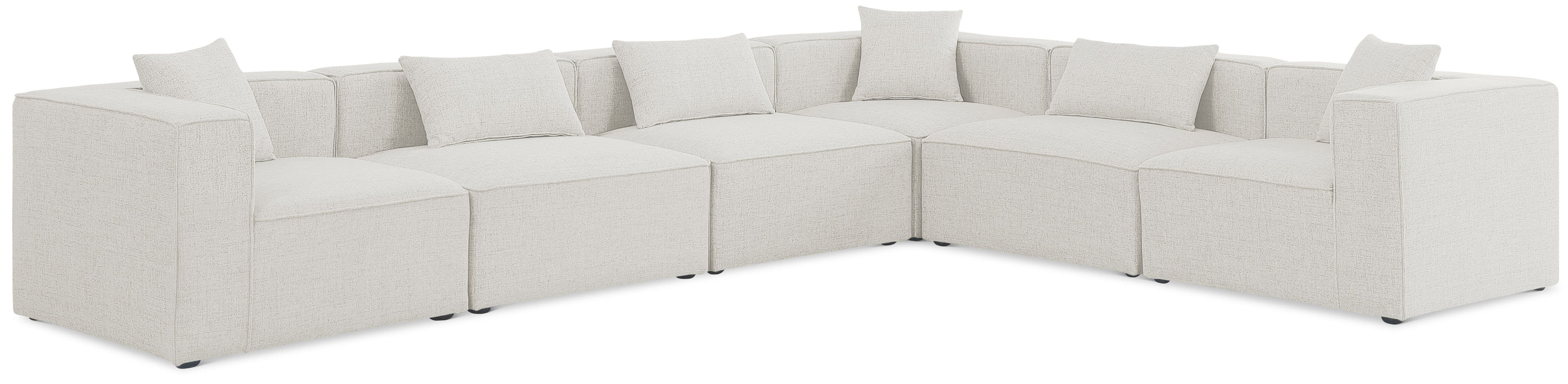 Cube - Linen 6 Piece Modular Corner Sectional - Simple Home Plus