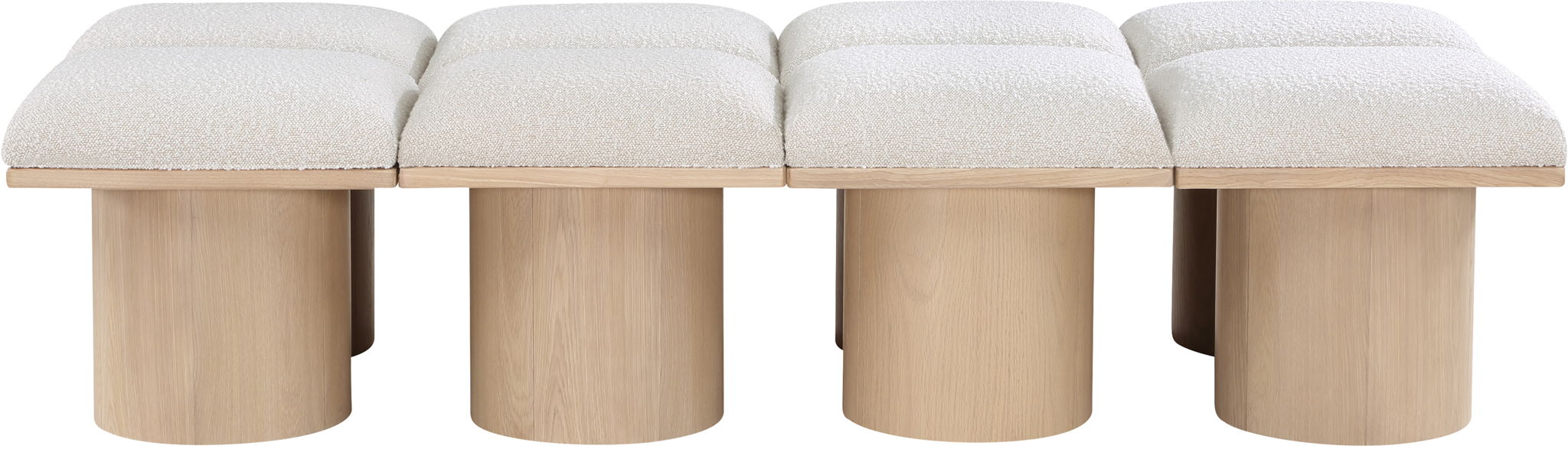 Pavilion - 8 Piece Modular Bench With Natural Base - Simple Home Plus