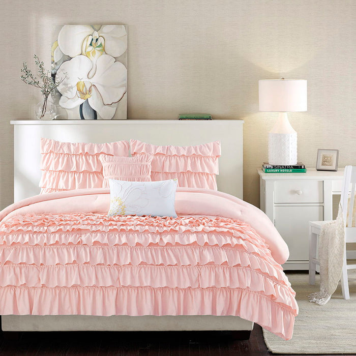 Waterfall - Twin Comforter Set - Blush - Simple Home Plus