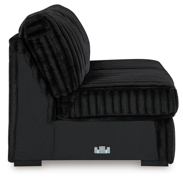 Midnight-Madness - Armless Loveseat - Onyx - Simple Home Plus