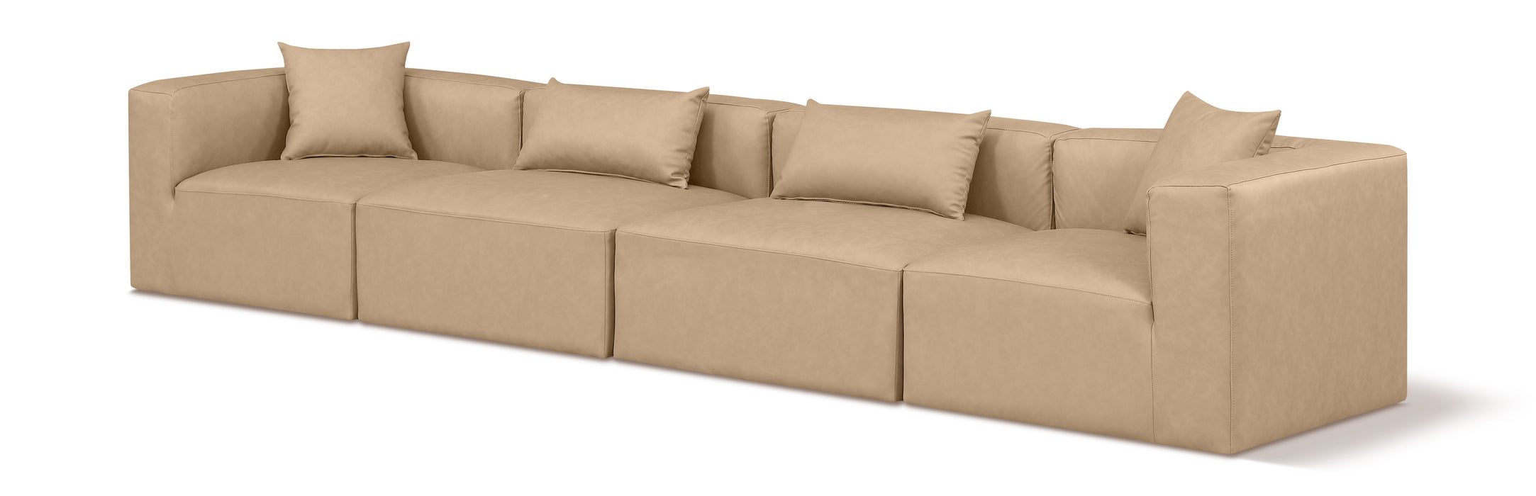 Cube - Modular 4 Seat Sofa - Tan - Simple Home Plus