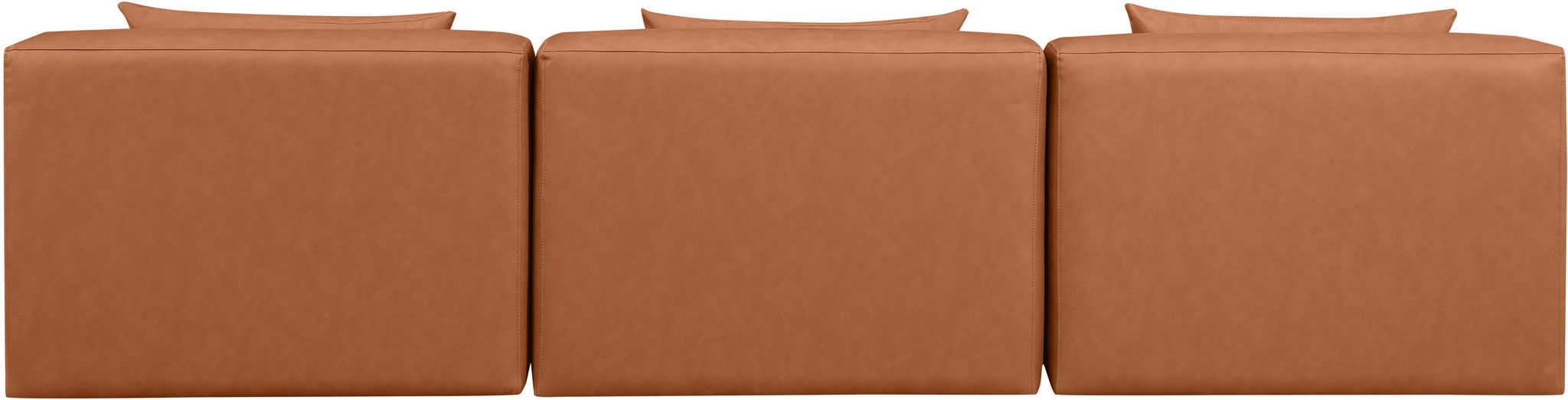 Cube - Modular 3 Piece Armless Sofa - Cognac - Simple Home Plus