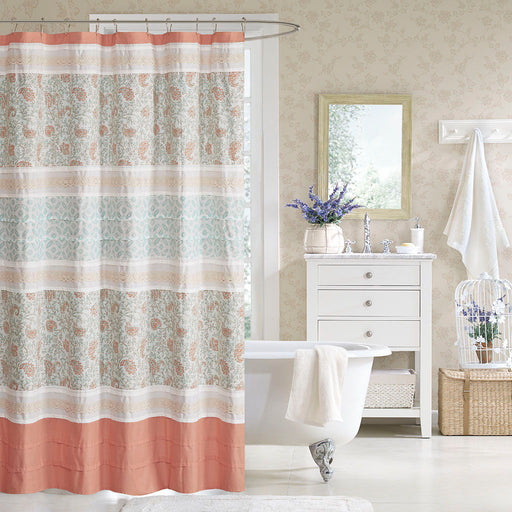 Dawn - Shower Curtain - Coral - Simple Home Plus
