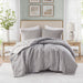 Arlo - 3 Piece Full/Queen Oversized Comforter Set - Charcoal - Simple Home Plus
