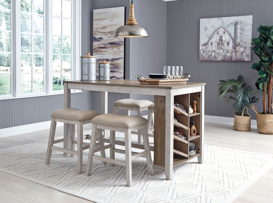 Skempton - Rectangular Counter Table With Storage Set - Simple Home Plus