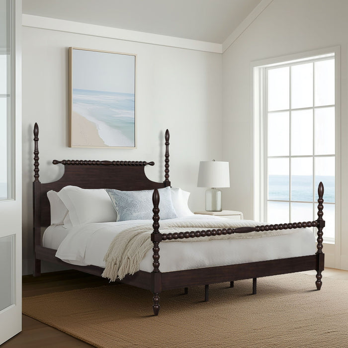 Beckett - Queen Turned Spindle Bed - Morocco Brown - Simple Home Plus