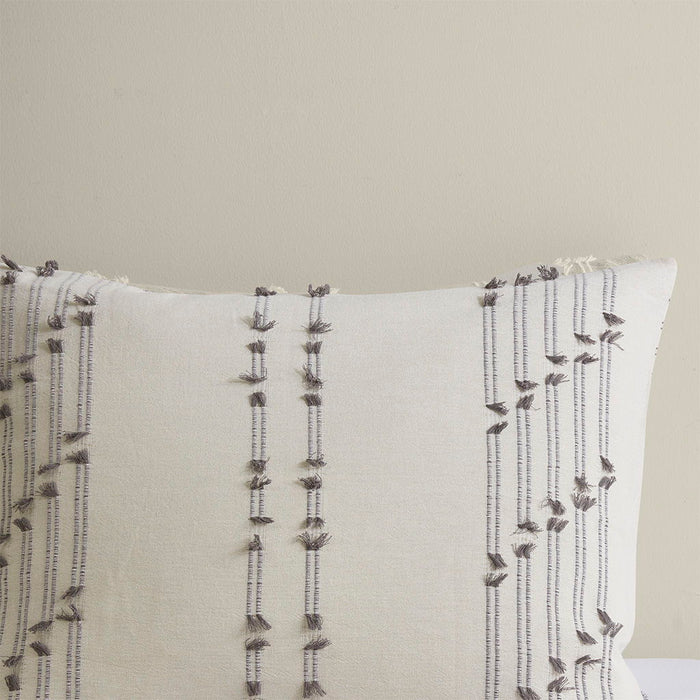 Kara - 3 Piece Cotton Jacquard Duvet Cover Set - White - Simple Home Plus