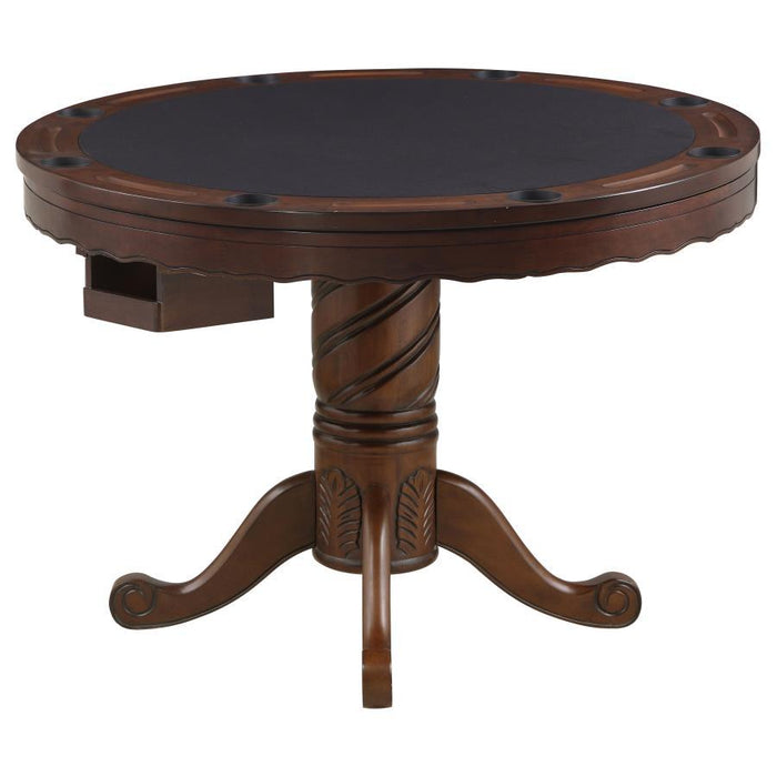 Turk - 3-In-1 Round Pedestal Game Table - Tobacco - Simple Home Plus