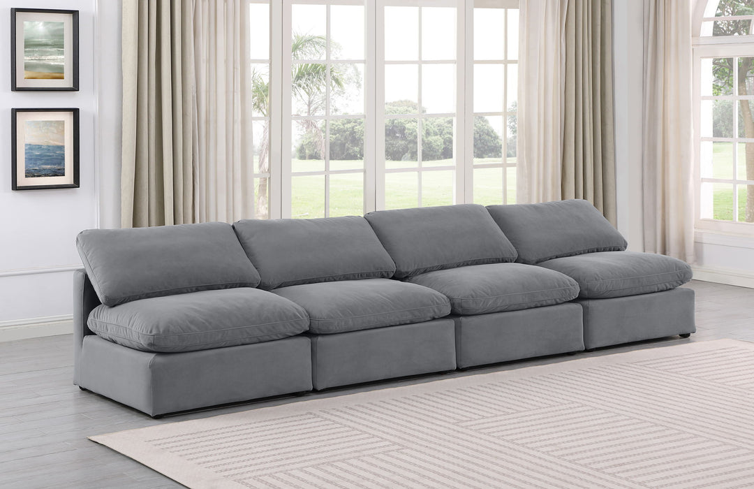 Indulge - Velvet 4 Seat Modular Armless Sofa - Simple Home Plus