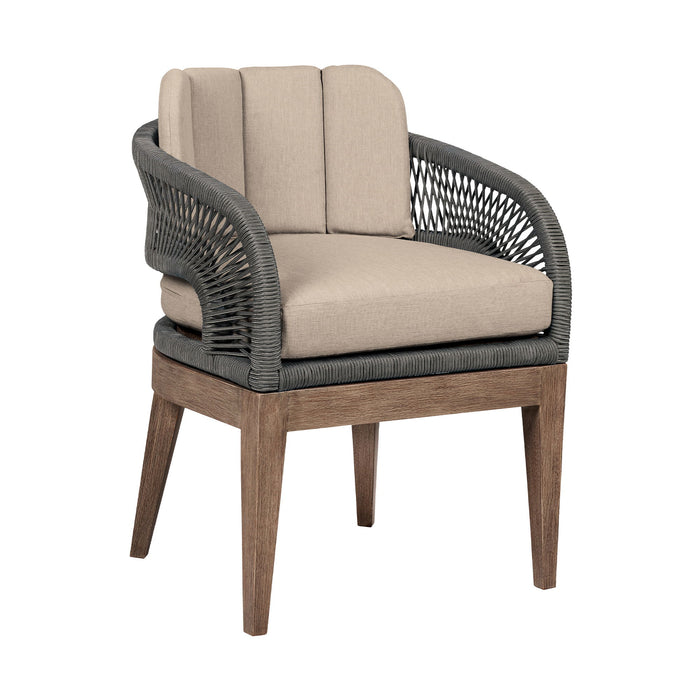 Orbit - Outdoor Patio Dining Chair - Weathered Eucalyptus / Taupe - Simple Home Plus