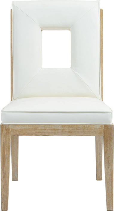 Gwendolyn - Faux Leather Dining Side Chair With Natural Frame (Set of 2) - Simple Home Plus