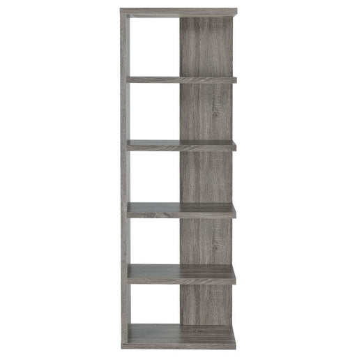 Harrison - 5-Shelf Bookshelf - Weathered Gray - Simple Home Plus