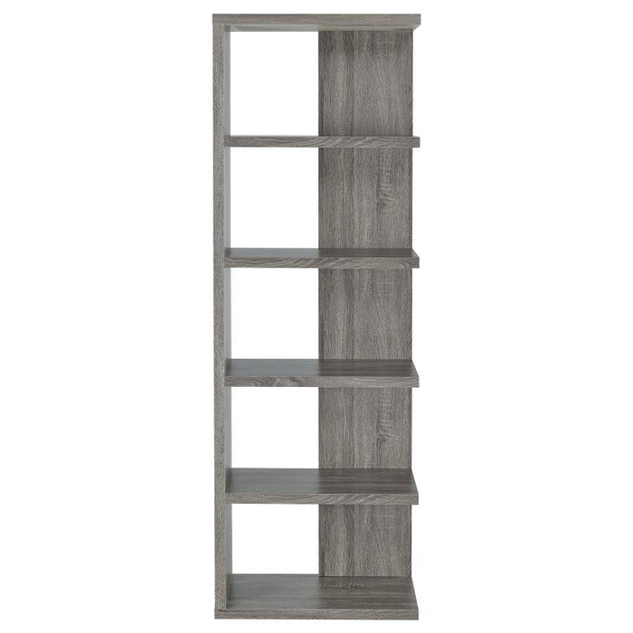 Harrison - 5-Shelf Bookshelf - Weathered Gray - Simple Home Plus