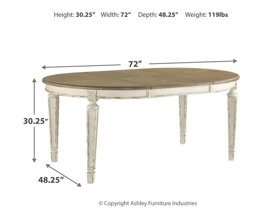 Realyn - Oval Dining Room Extension Table (slight dent) AS-IS