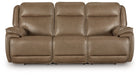 Glencroft - Power Reclining Sofa With Adjustable Headrest - Sahara - Simple Home Plus