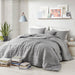 Oliver - Cationic Dyed Clip Jacquard Comforter Set With Throw Pillow - Gray - Simple Home Plus