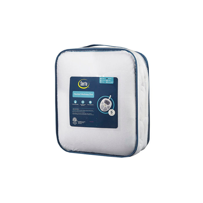 Plush - Queen Heated Mattress Pad - White - Simple Home Plus