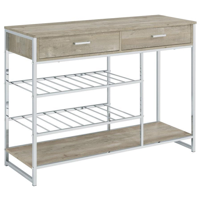 Melrose - 2-Drawer Home Bar Storage With Wine Rack Gray - Gray - Simple Home Plus