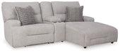 Acklen Place - Pewter - 4 Pc. - 3-Piece Power Reclining Sectional Sofa With Raf Chaise, Wide Seat Power Recliner - Simple Home Plus