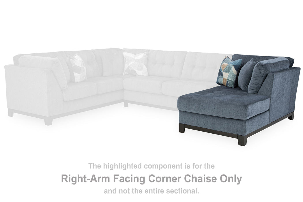 Maxon Place - Raf Corner Chaise - Navy - Simple Home Plus