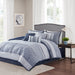 Bennett - King 7 Piece Comforter Set - Navy - Simple Home Plus