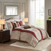 Donovan - King 7 Piece Comforter Set - Red - Simple Home Plus