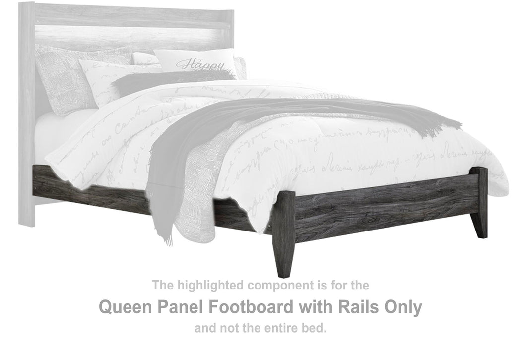 Baystorm - Queen Panel Footboard w/Rails - Gray - Simple Home Plus