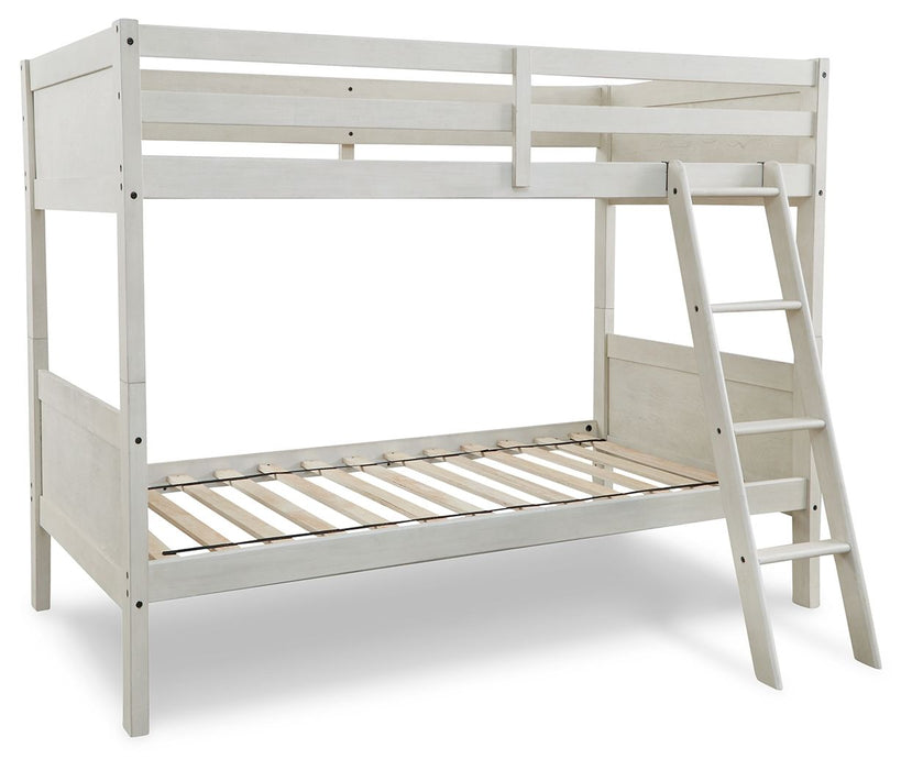 Robbinsdale - Twin/Twin Bunk Bed w/Ladder - Antique White - Simple Home Plus