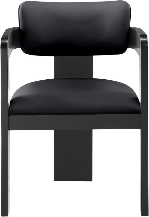 Sacha - Vegan Leather Upholstered Dining Chair With Black Base (Set of 2)