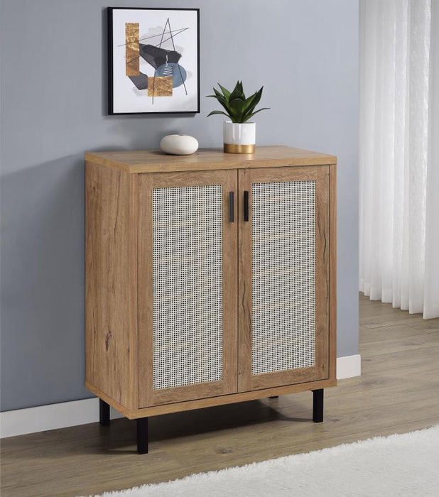 Teller - 2-Door Shoe Storage Cabinet - Natural Oak - Simple Home Plus