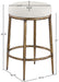 Ferro - Linen Textured Performance Fabric Upholstered Backless Counter Stool - Cream / Brushed Gold - Simple Home Plus