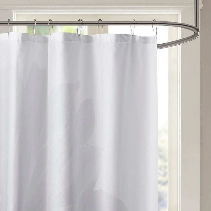 Norah - Printed Floral Shower Curtain - Gray - Simple Home Plus