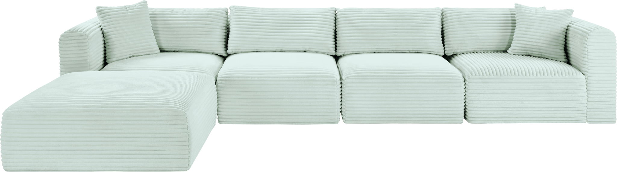 Shaggy - 5 Piece Modular Sectional With Ottoman - Simple Home Plus