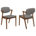 Malone - Padded Wood Dining Arm Chair (Set of 2) - Dark Walnut - Simple Home Plus