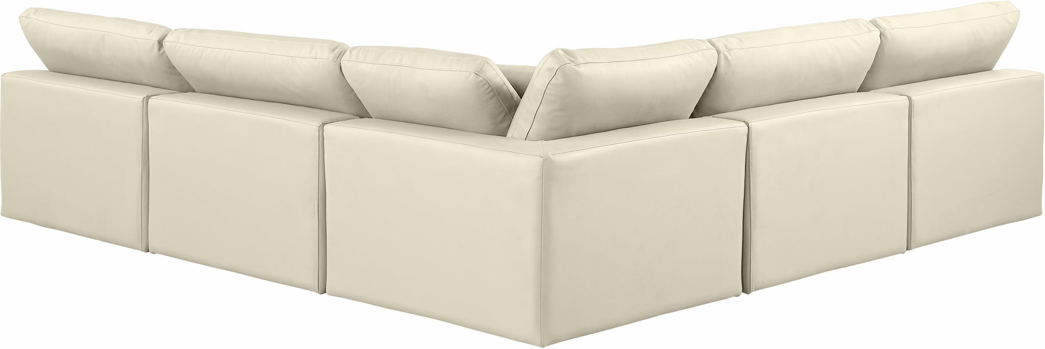 Comfy - 5 Piece Faux Leather Modular Corner Armless Sectional - Simple Home Plus