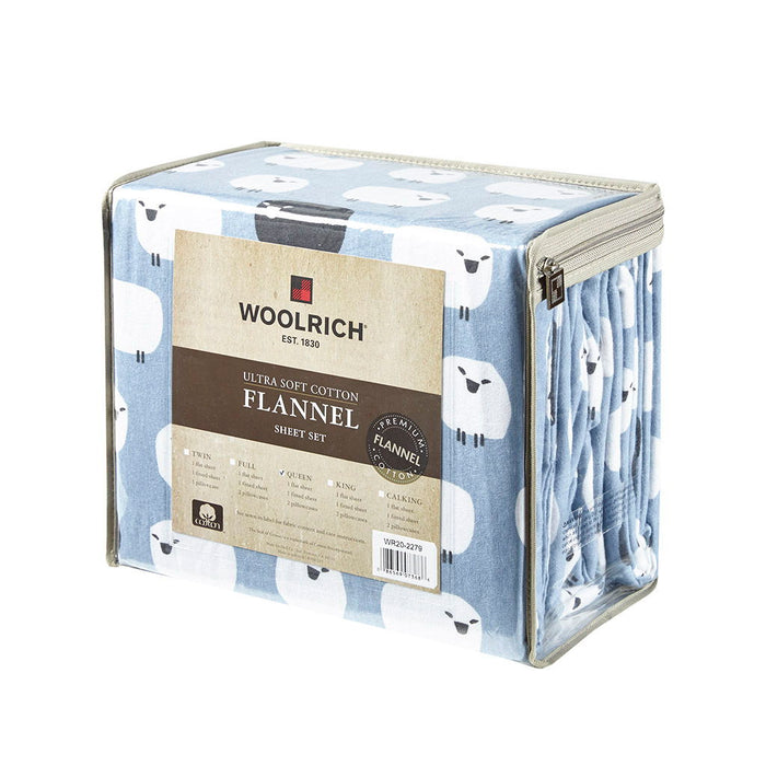 Flannel - King Sheet Set - Blue Sheep - Simple Home Plus